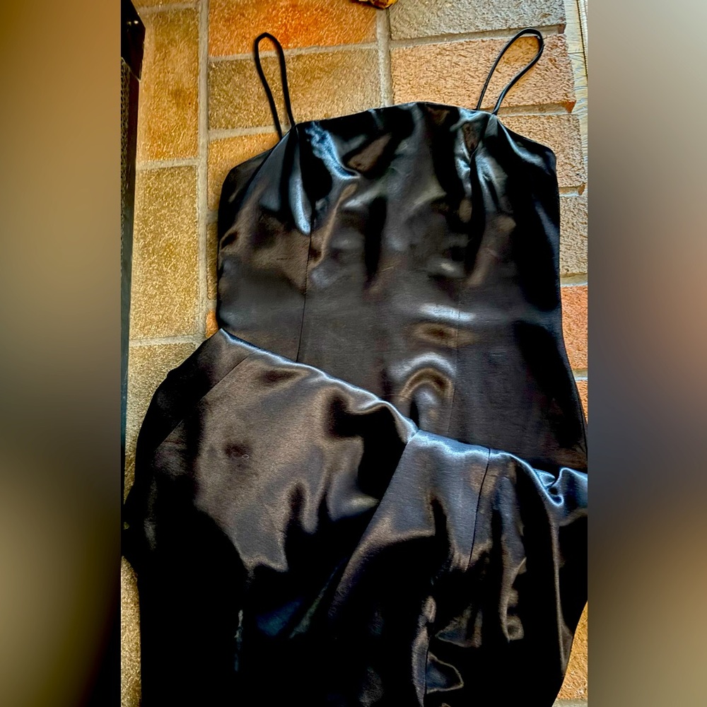 Black Satin Maxi Dress